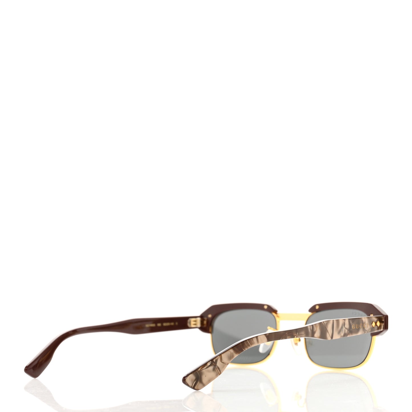 Acetate Half-Rim Rectangle GG1480S Sunglasses Brown