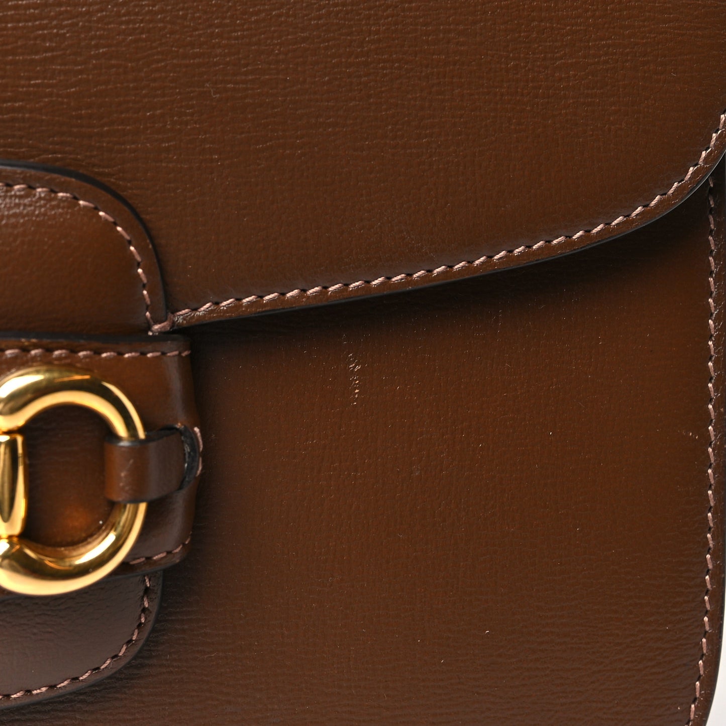 Azalea Calfskin Horsebit 1955 Shoulder Bag Brown Sugar