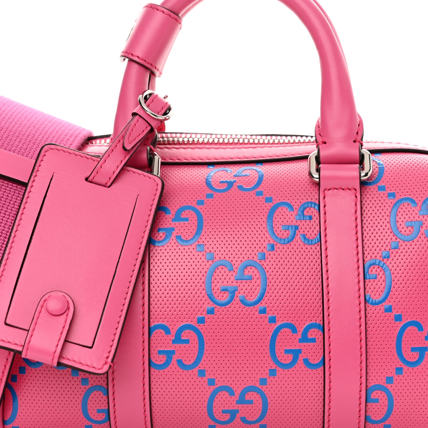 Calfskin GG Tennis Bi-Color Embossed Mini Duffle Bag Modern Fucsia Modern Blue