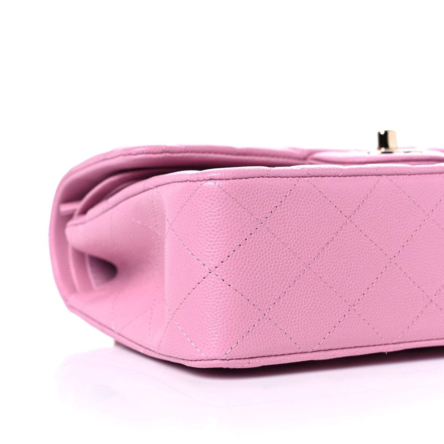 Caviar Quilted Small Double Flap Pink
