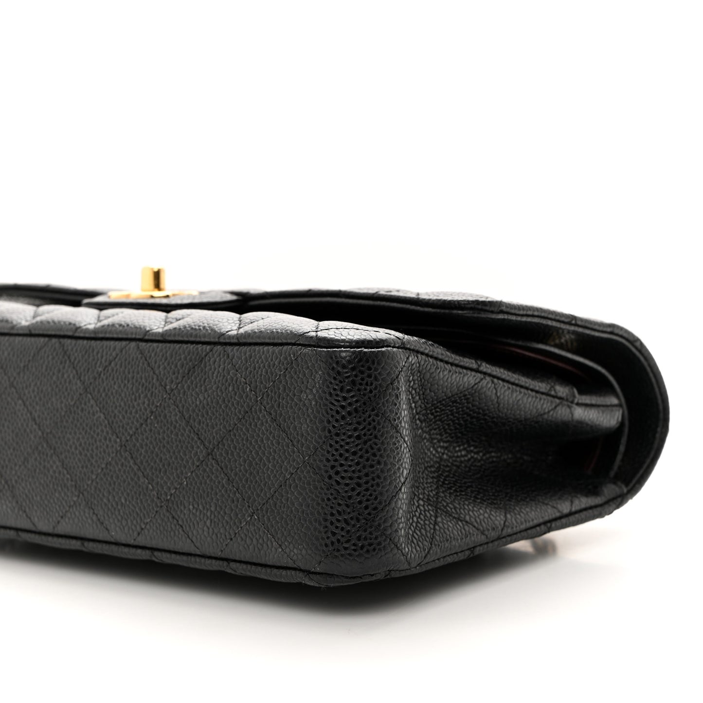 Caviar Quilted Medium Double Flap Black