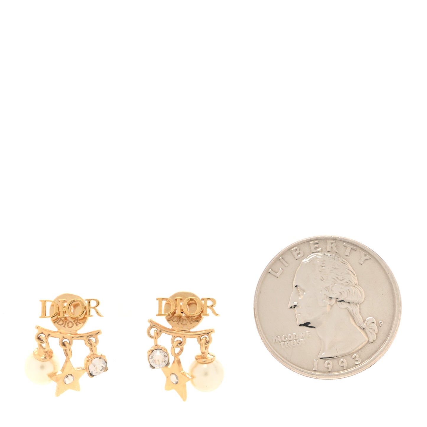 Pearl Crystal Dio(r)evolution Star Earrings Gold