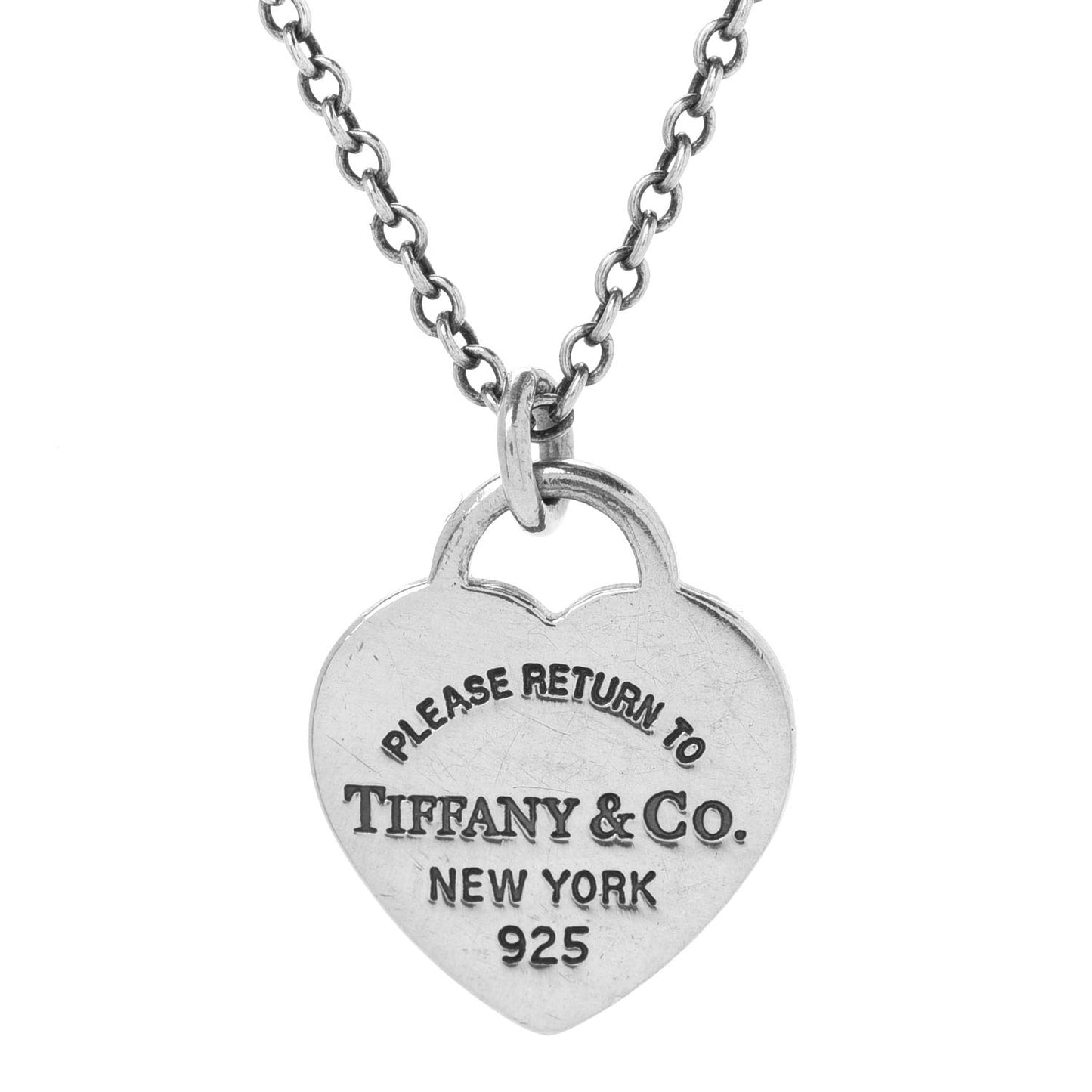 Sterling Silver Mini Return to Tiffany Double Heart Tag Pendant Necklace