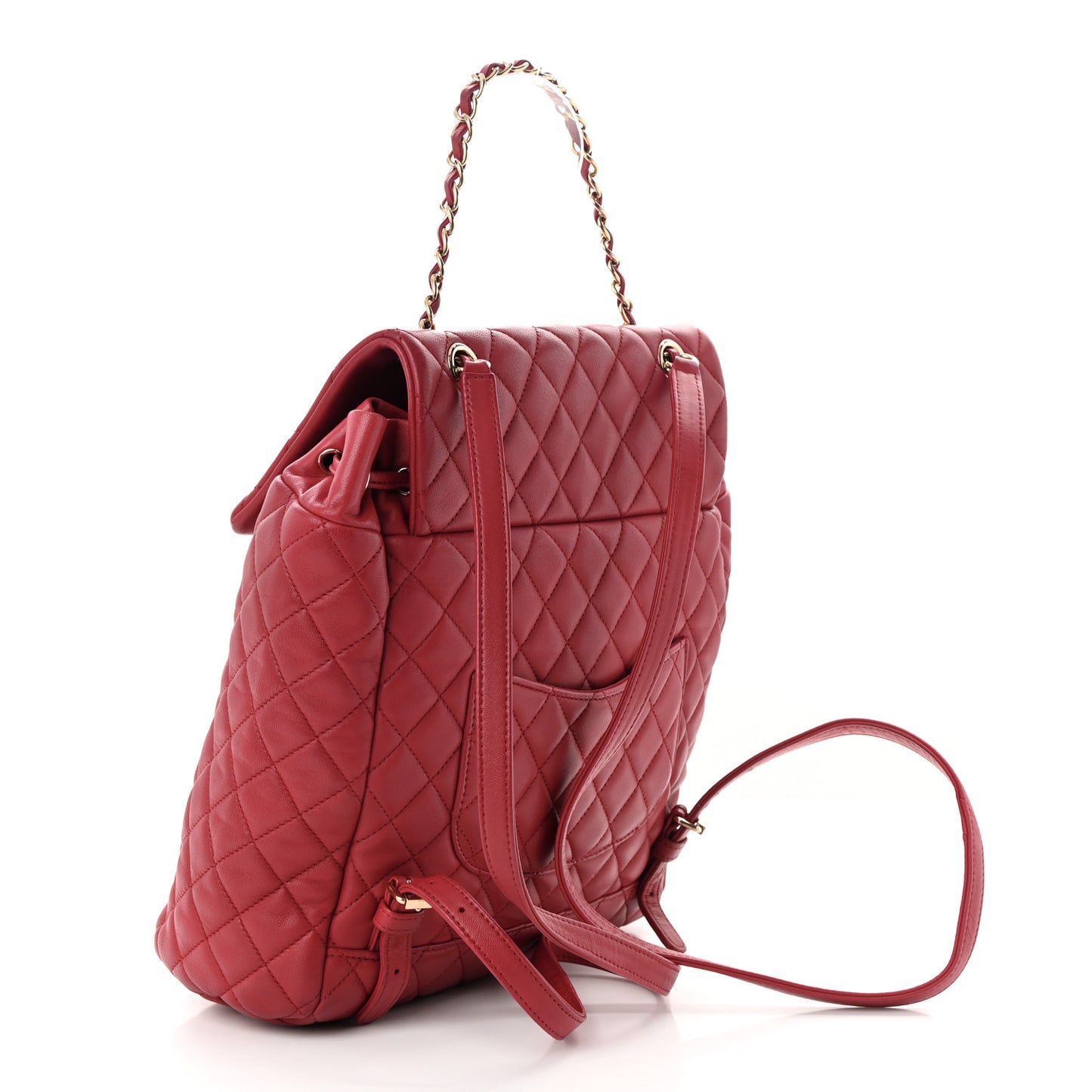 Lambskin Quilted Large Urban Spirit Backpack Red