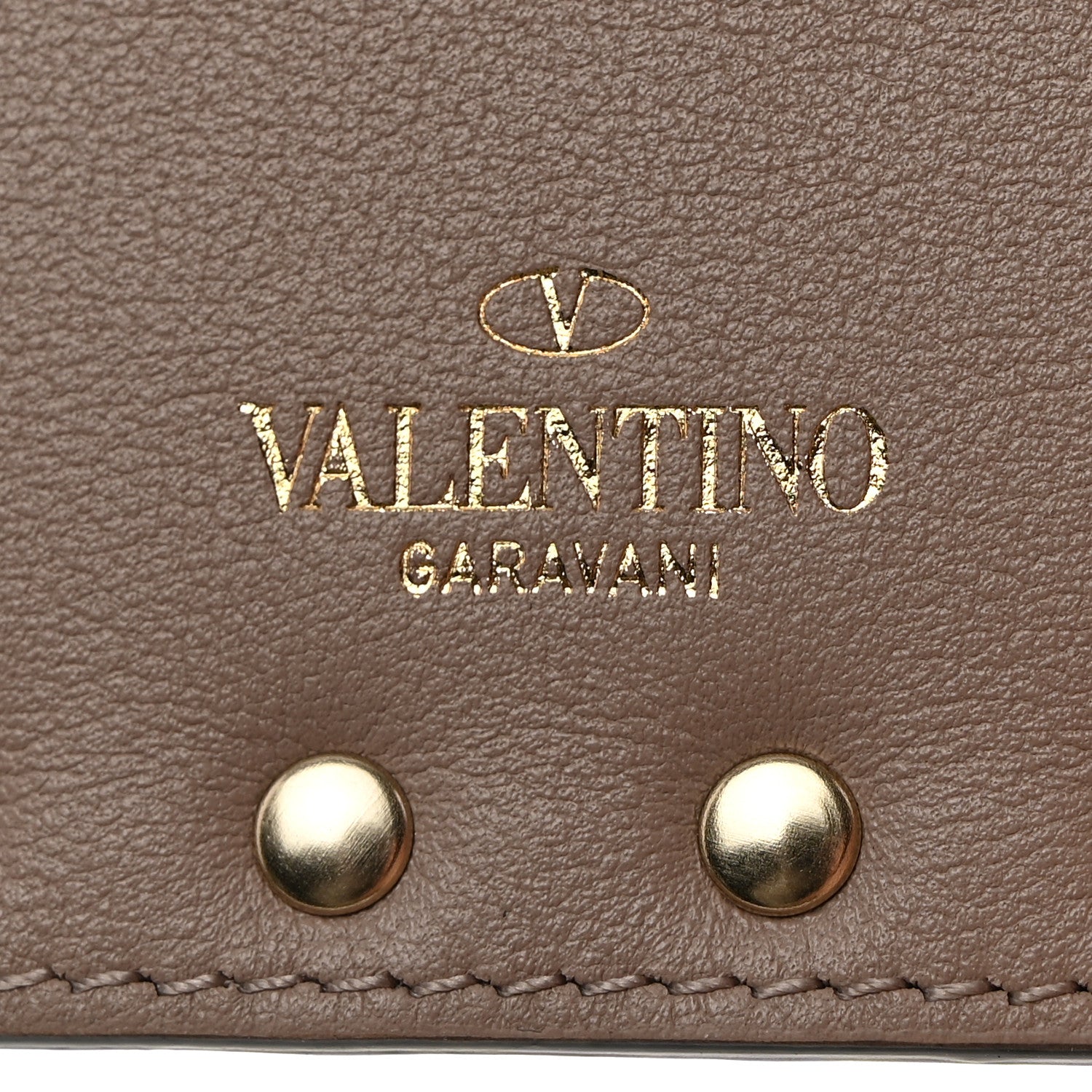 Valentino Garavani Calfskin Rockstud Coin Case Card Holder Poudre 6 of 8