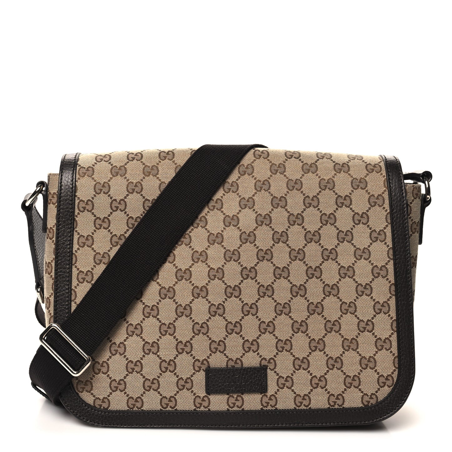 Monogram Large Flap Messenger Bag Beige Dark Brown