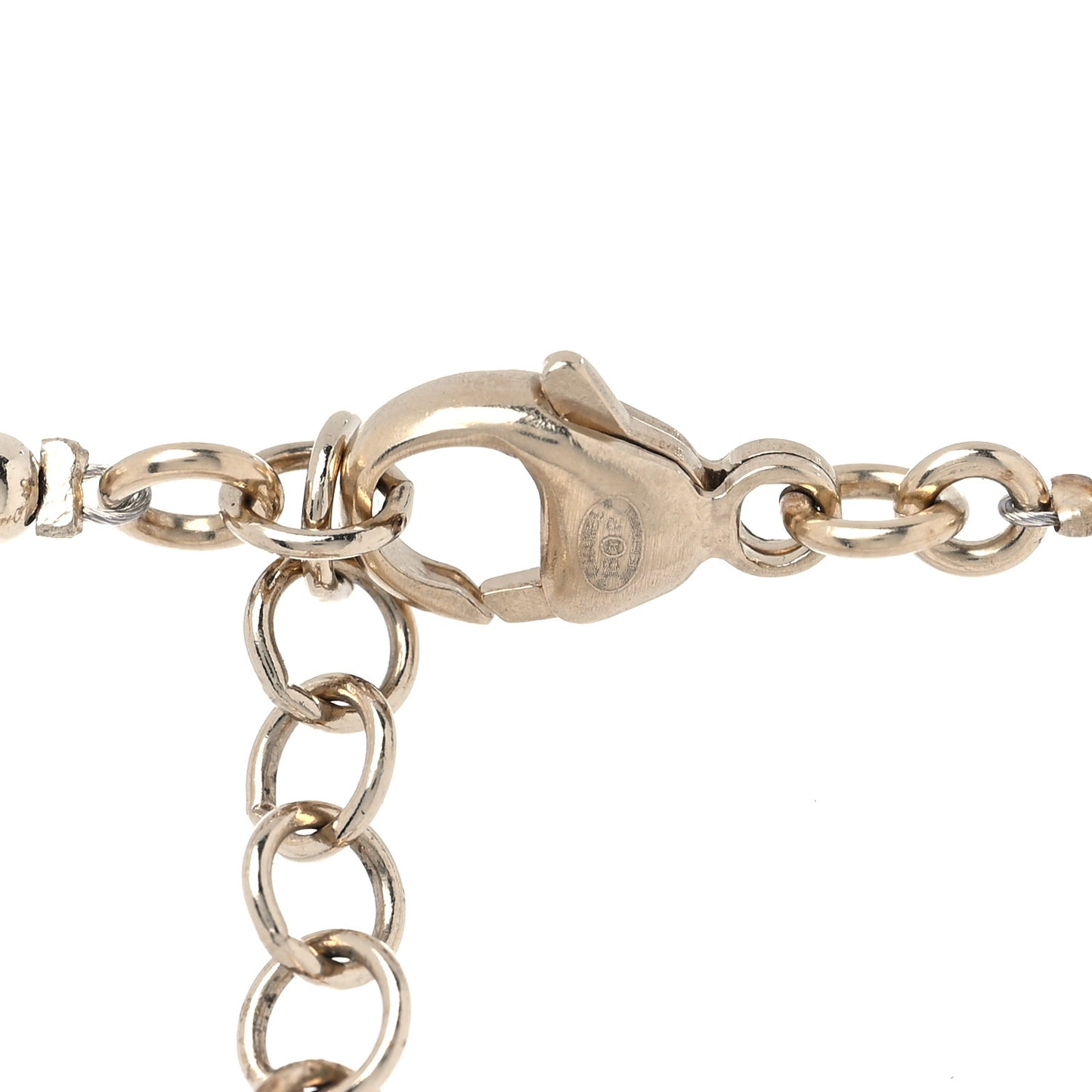 Pearl Gripoix Baguette Crystal CC Long Strand Necklace Gold