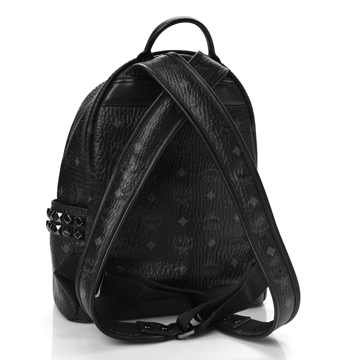 MCM Visetos Small Side Stud Stark Backpack Black 3 of 8