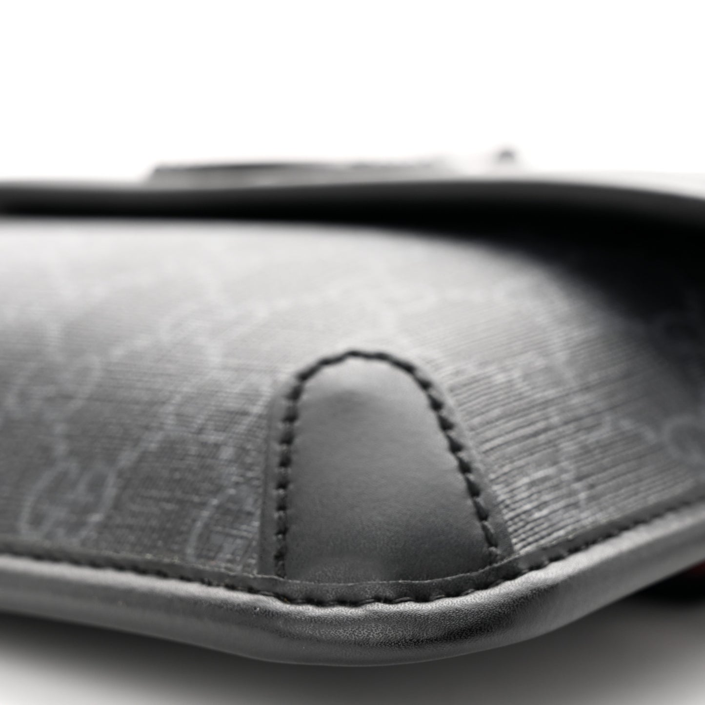 GG Supreme Monogram Web Slim Belt Bag Black Grey