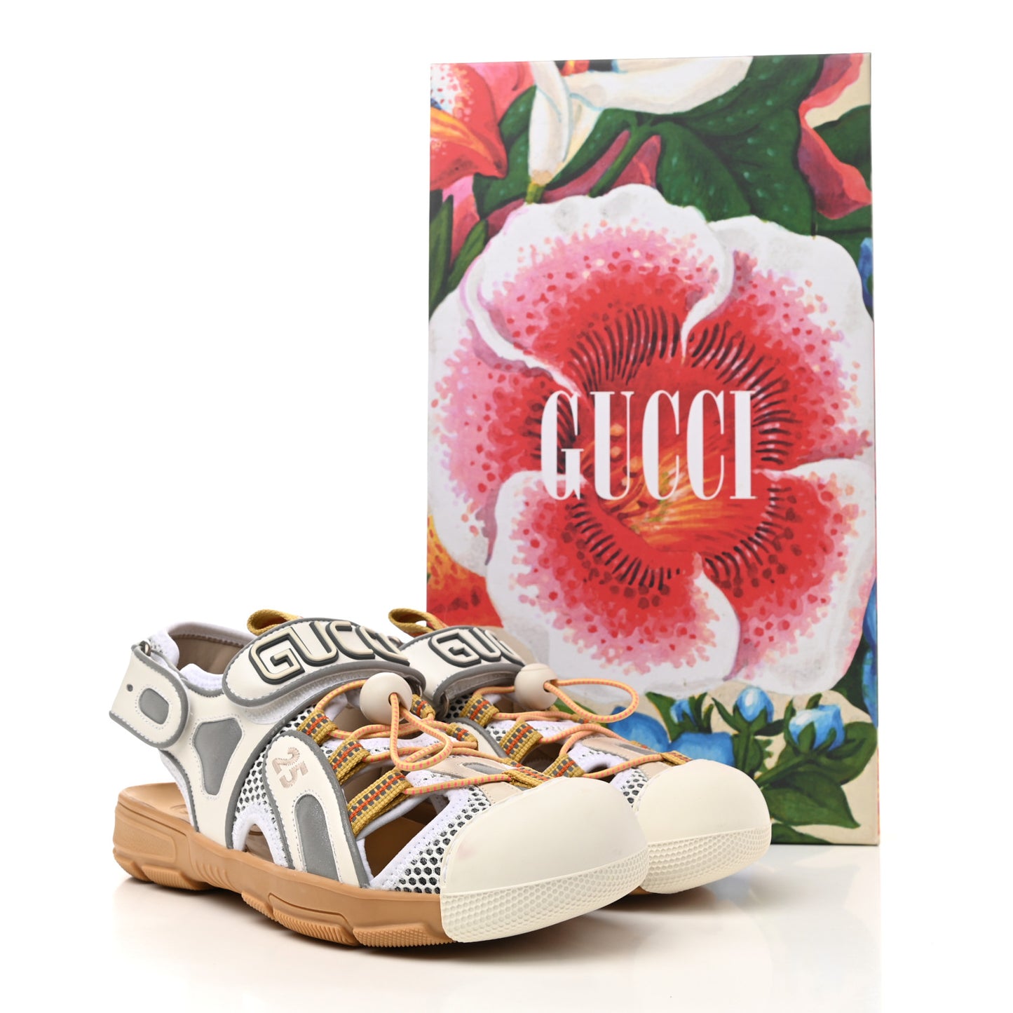 Mesh Fabric Tinsel Sport Sandals 37 White Silver