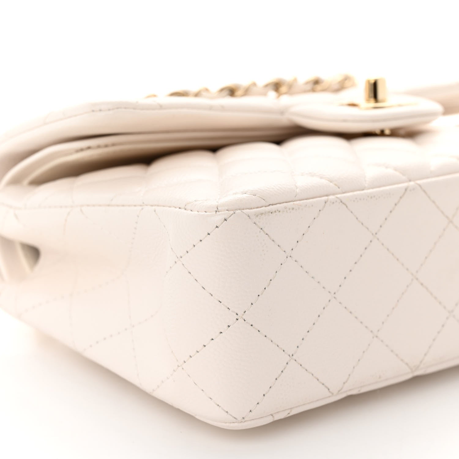 Chanel Caviar Quilted Small Double Flap White 9 of 10
