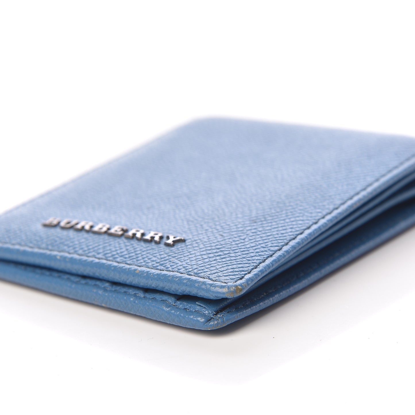 London Grainy Calfskin Bi-Fold Wallet Blue