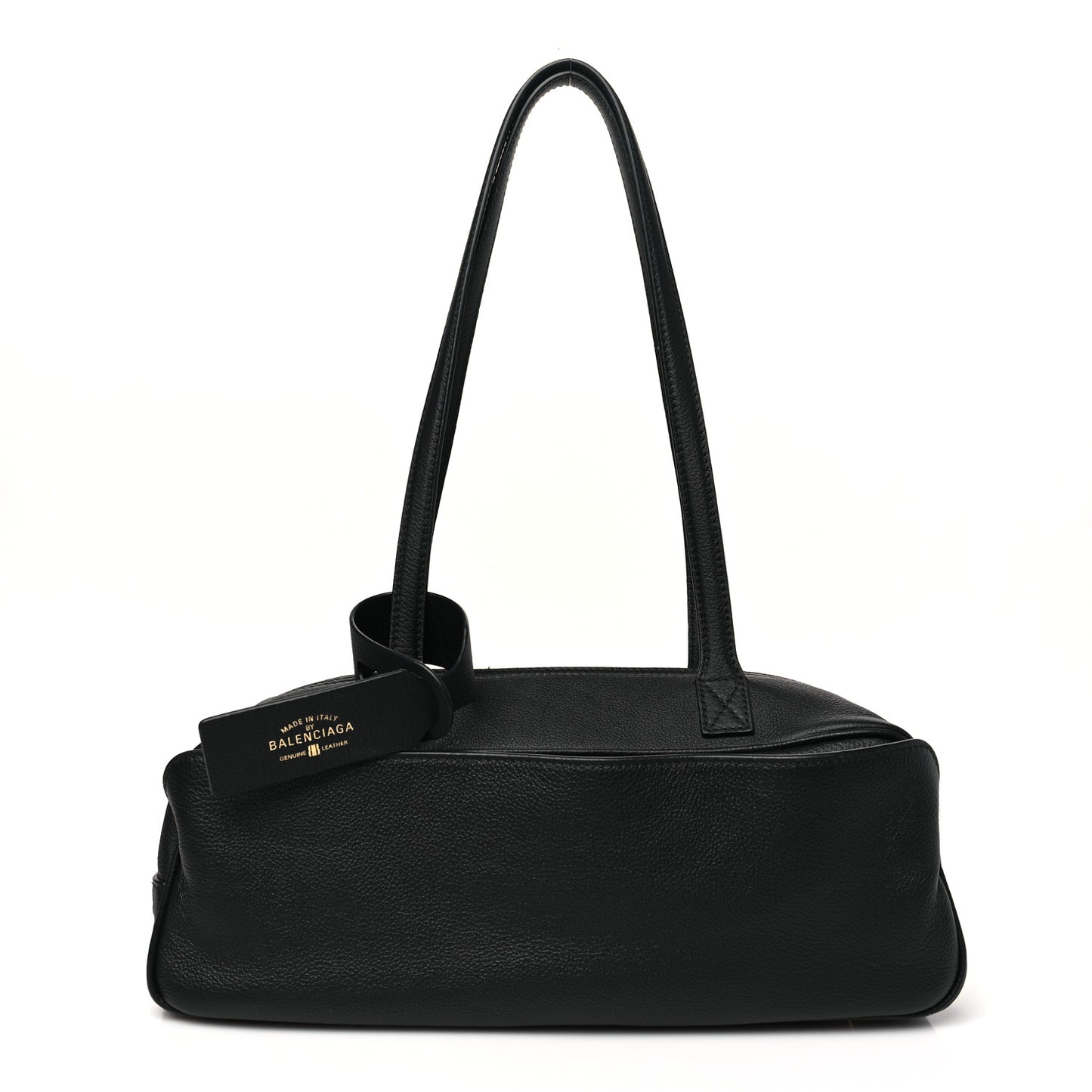 Grained Calfskin Small Carrie Bowling Bag Black