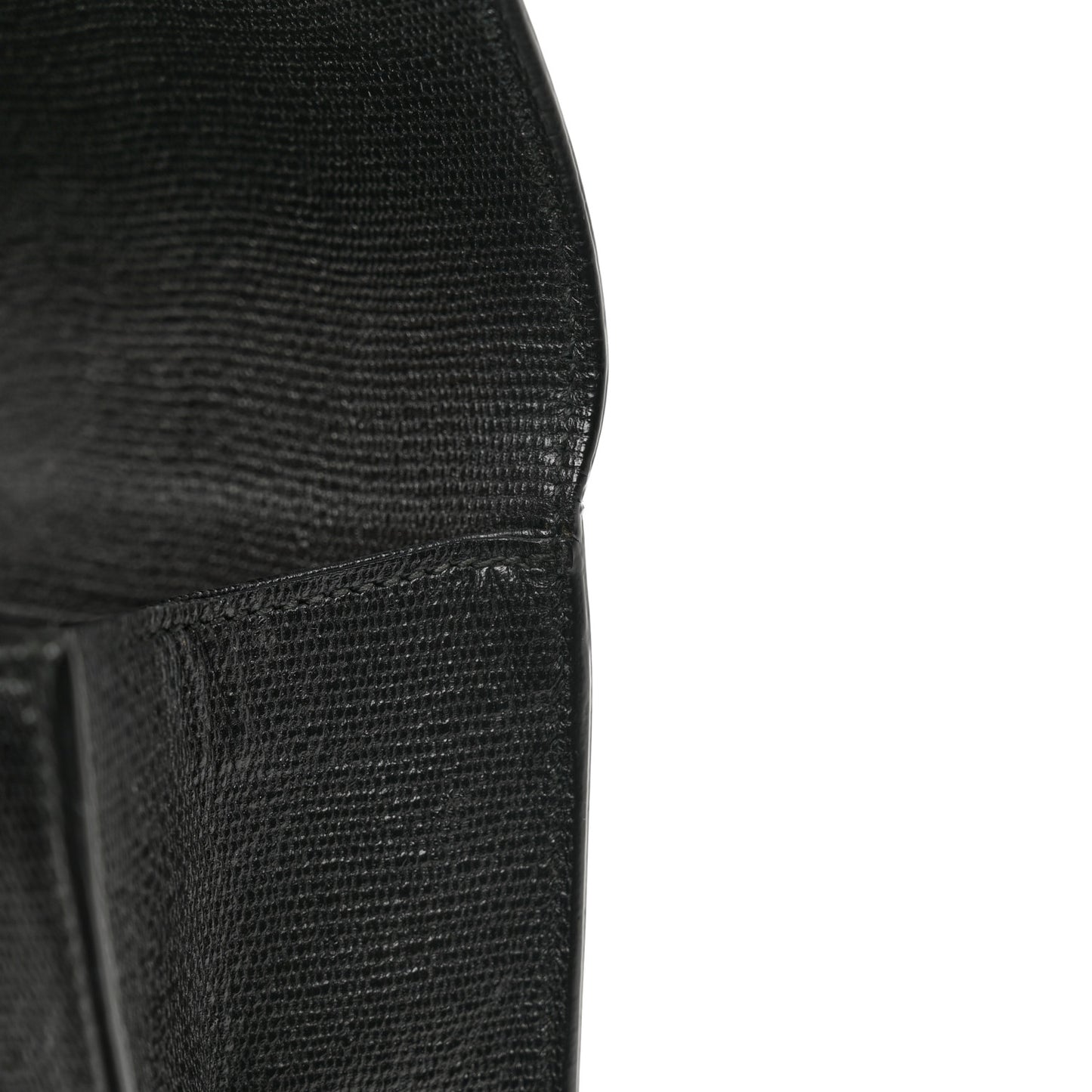 Textured Calfskin Classic Y Ligne Clutch Black