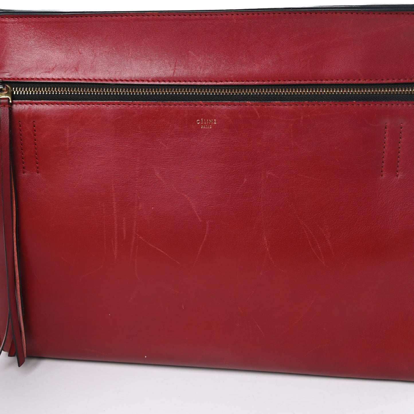 Smooth Calfskin Medium Edge Shoulder Bag Red