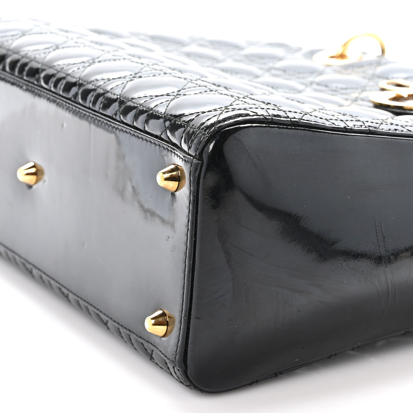 Patent Cannage Large Lady Dior Black