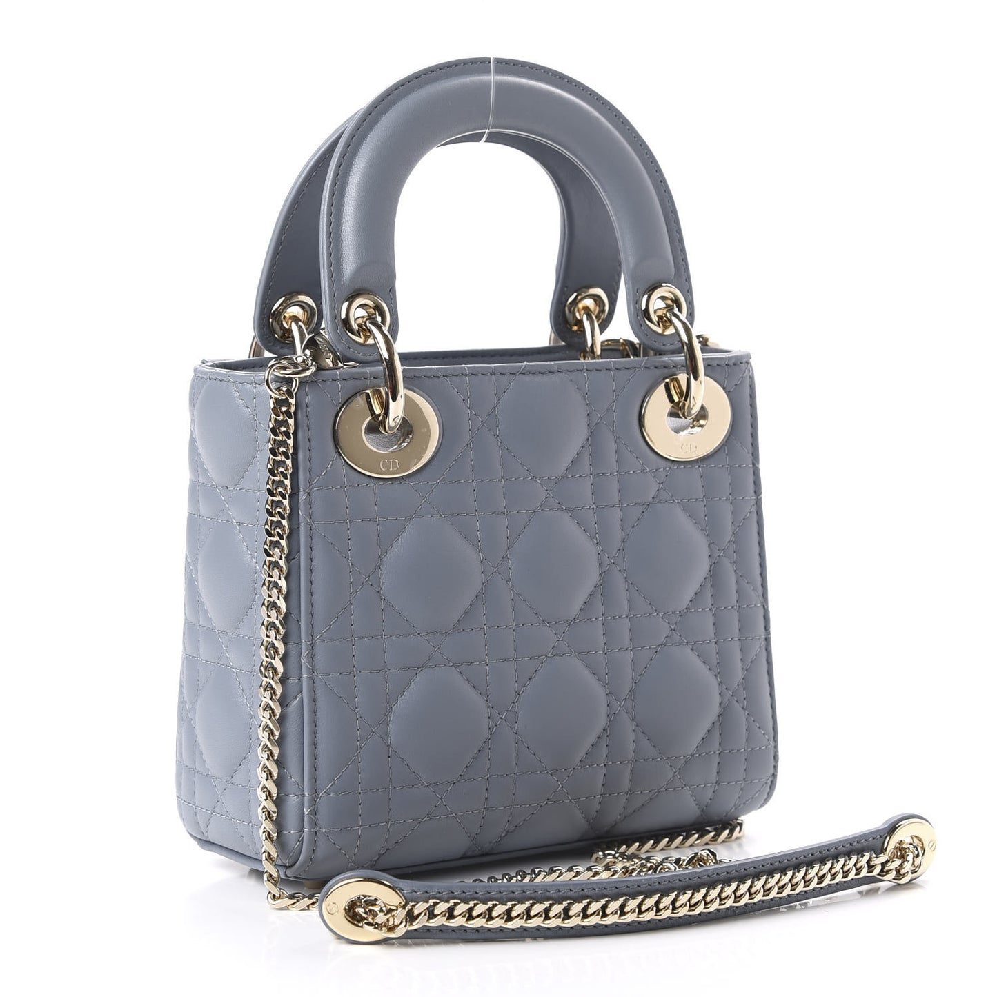 Lambskin Cannage Mini Lady Dior Cloud Blue