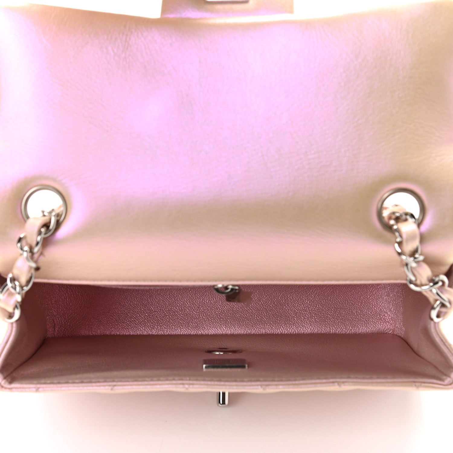 Chanel Iridescent Calfskin Quilted Mini Rectangular Flap Pink 5 of 12