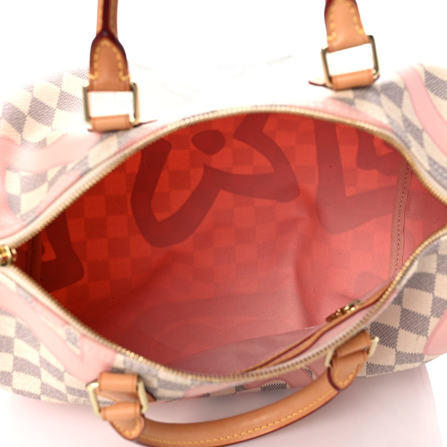 Damier Azur Tahitienne Speedy Bandouliere 30 Rose Ballerine