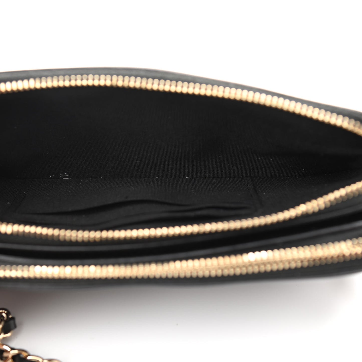 Caviar Quilted CC Filigree Clutch With Chain Black