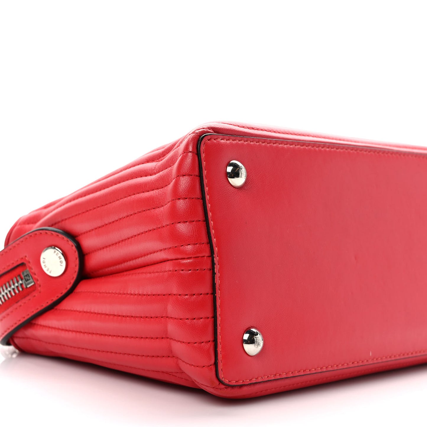 Shiny Nappa Trapuntata Small DotCom Click Chain Satchel Rojo