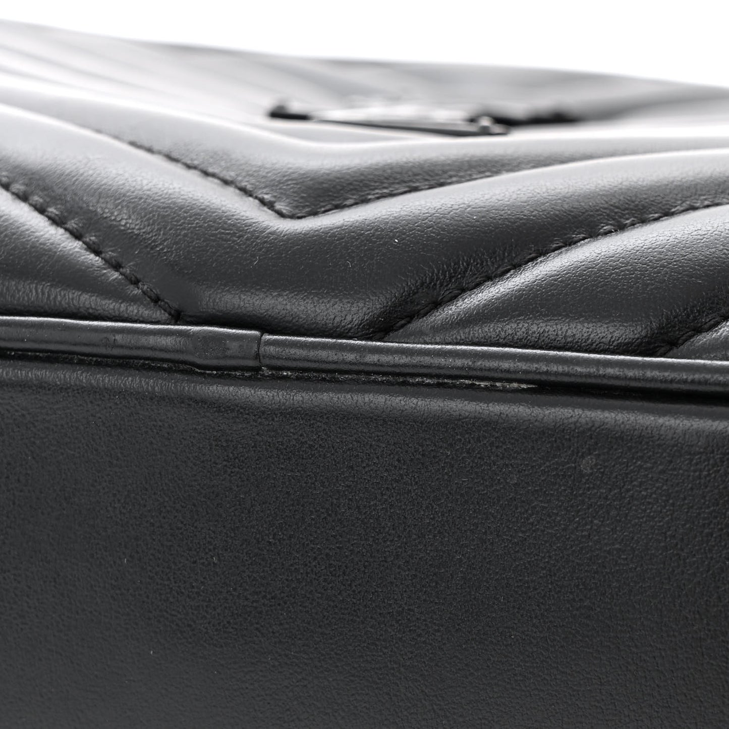 Calfskin Matelasse Monogram Monochrome Lou Camera Bag Black