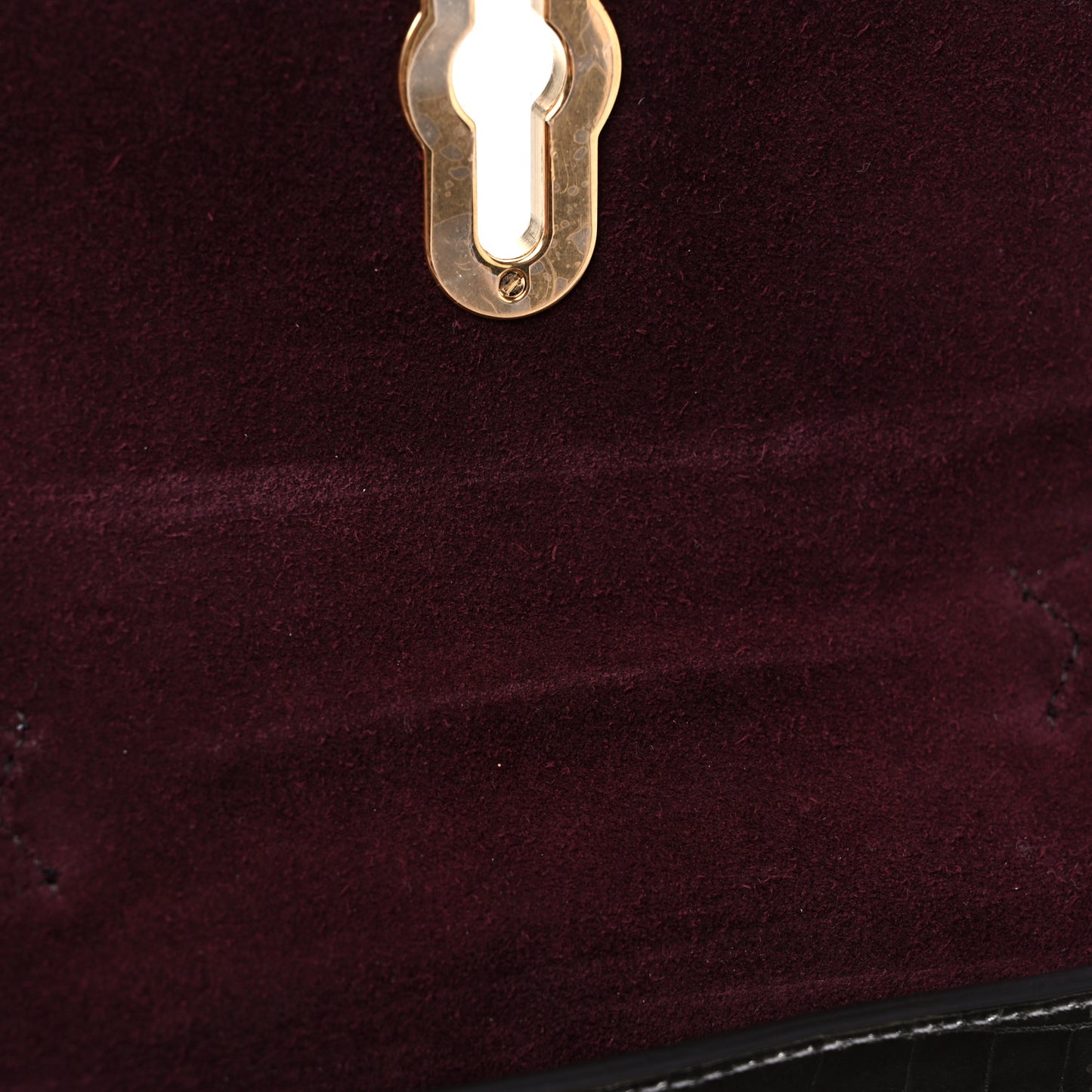 Metallic Calfskin Crocodile Embossed Mini Seaton Silver