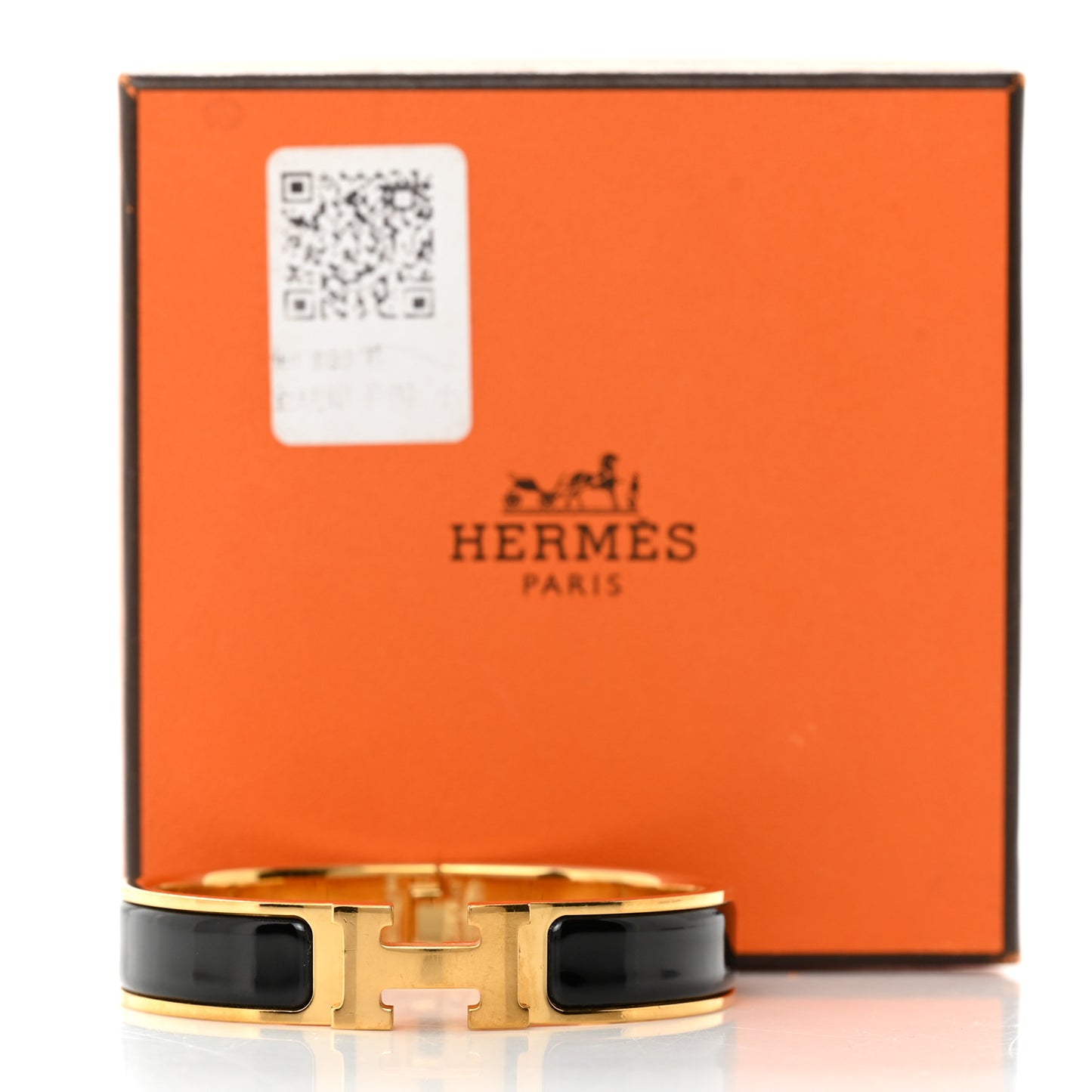 Enamel Narrow Clic Clac H Bracelet PM Black