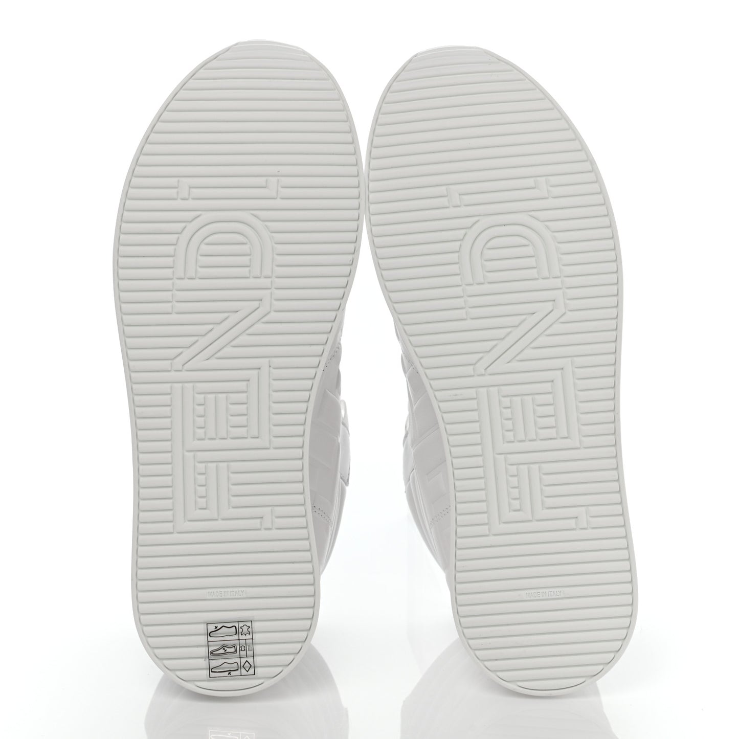 Nappa Macro FF Embossed Womens High Top Sneakers 37 White Ice