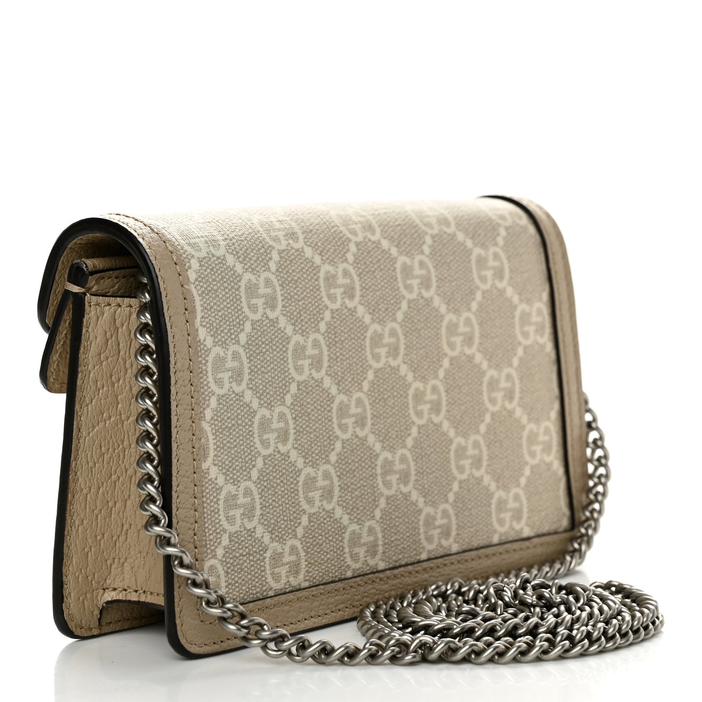 GG Supreme Monogram Textured Dollar Calfskin Super Mini Dionysus Shoulder Bag Beige Mystic White Oatmeal