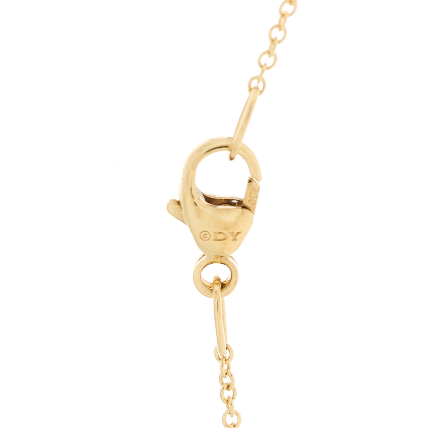 18K Yellow Gold Diamond Garnet 7mm Petite Chatelaine Pendant Necklace