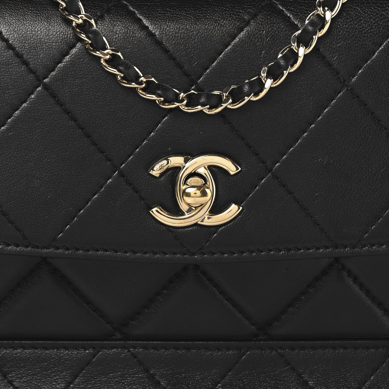 Chanel Lambskin Stitched Quilted Flap Black 8 of 11