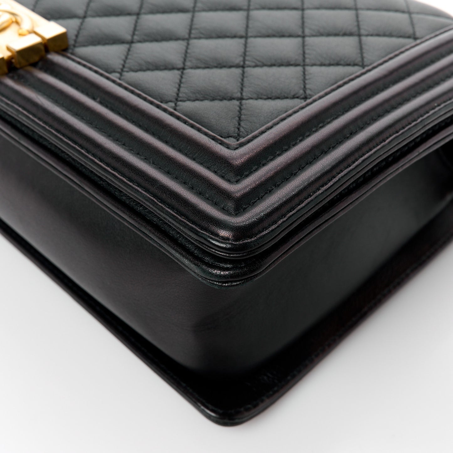 Calfskin Quilted New Medium Boy Flap Black