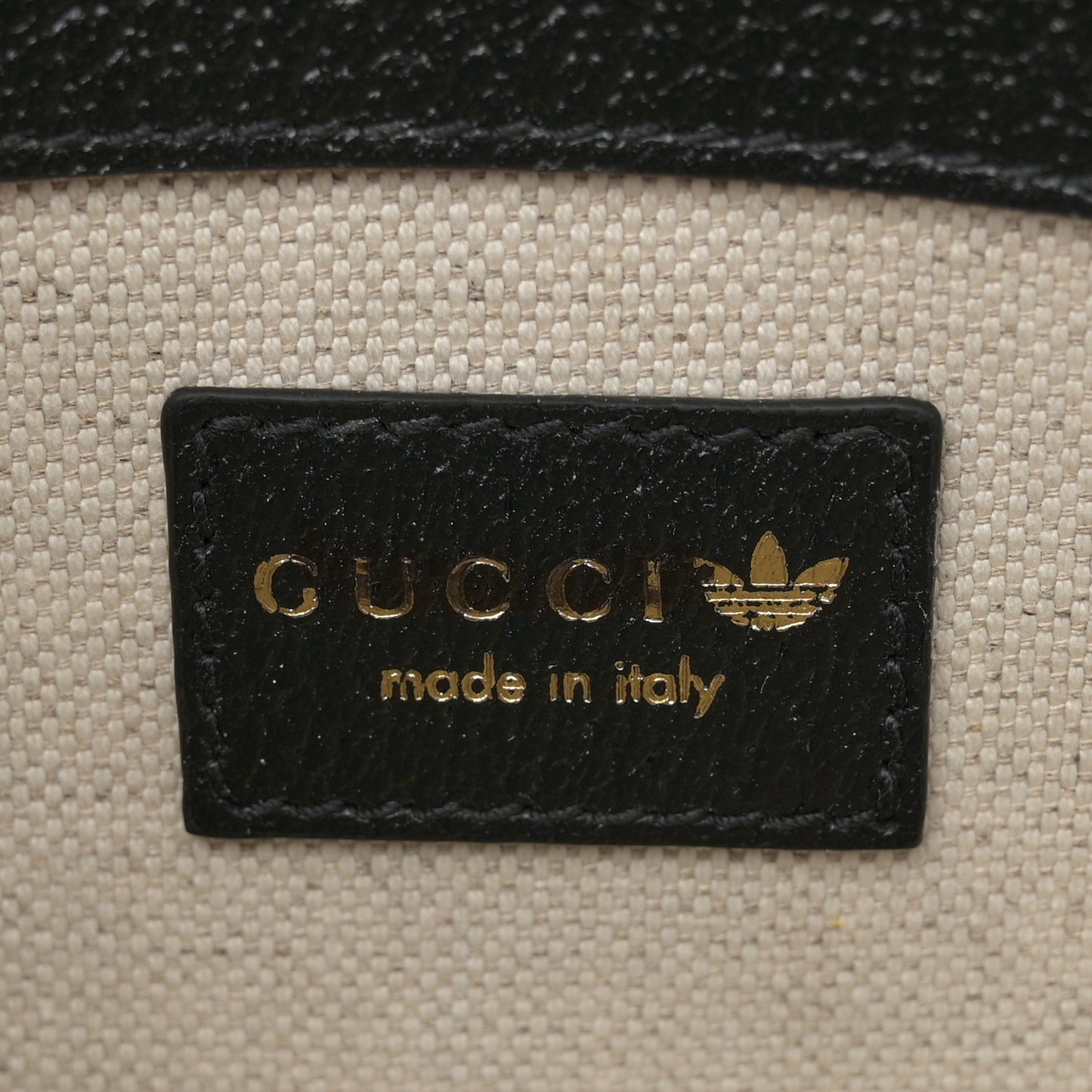 X ADIDAS Textured Dollar Calfskin Web Trefoil Mini Horsebit 1955 Shoulder Bag Black Off White