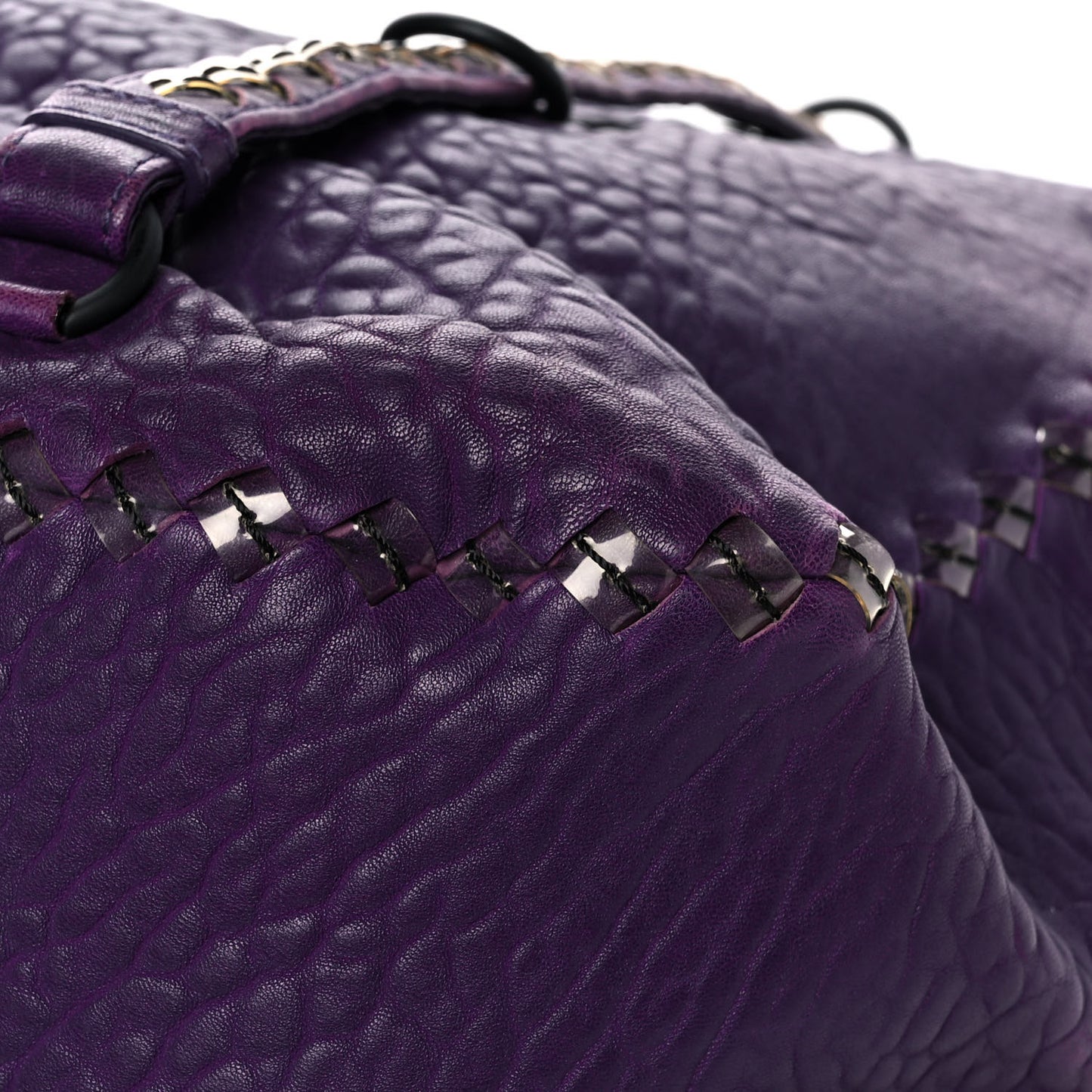 Lambskin PVC Intrecciato Tote Purple
