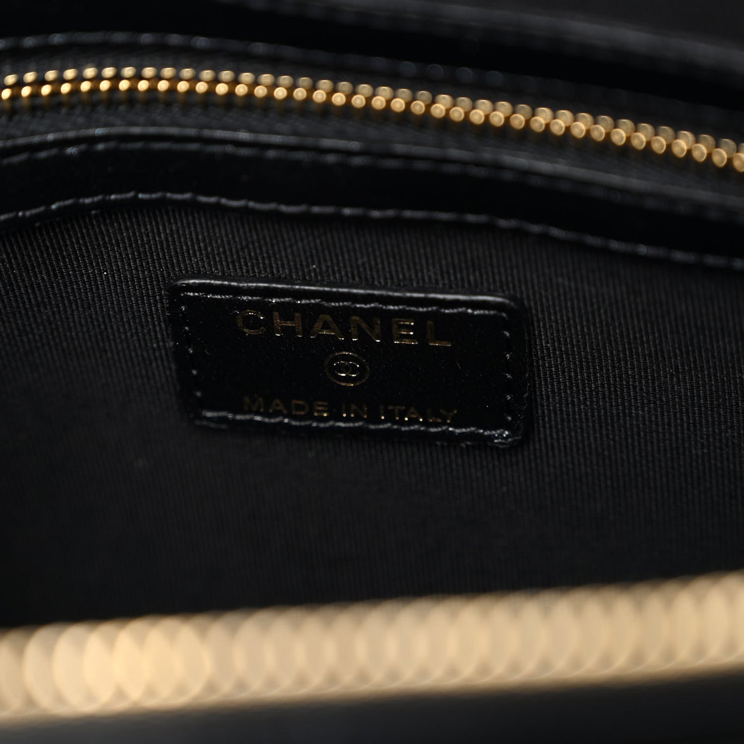 Shiny Lambskin Quilted Medium Double Case With Strap Black