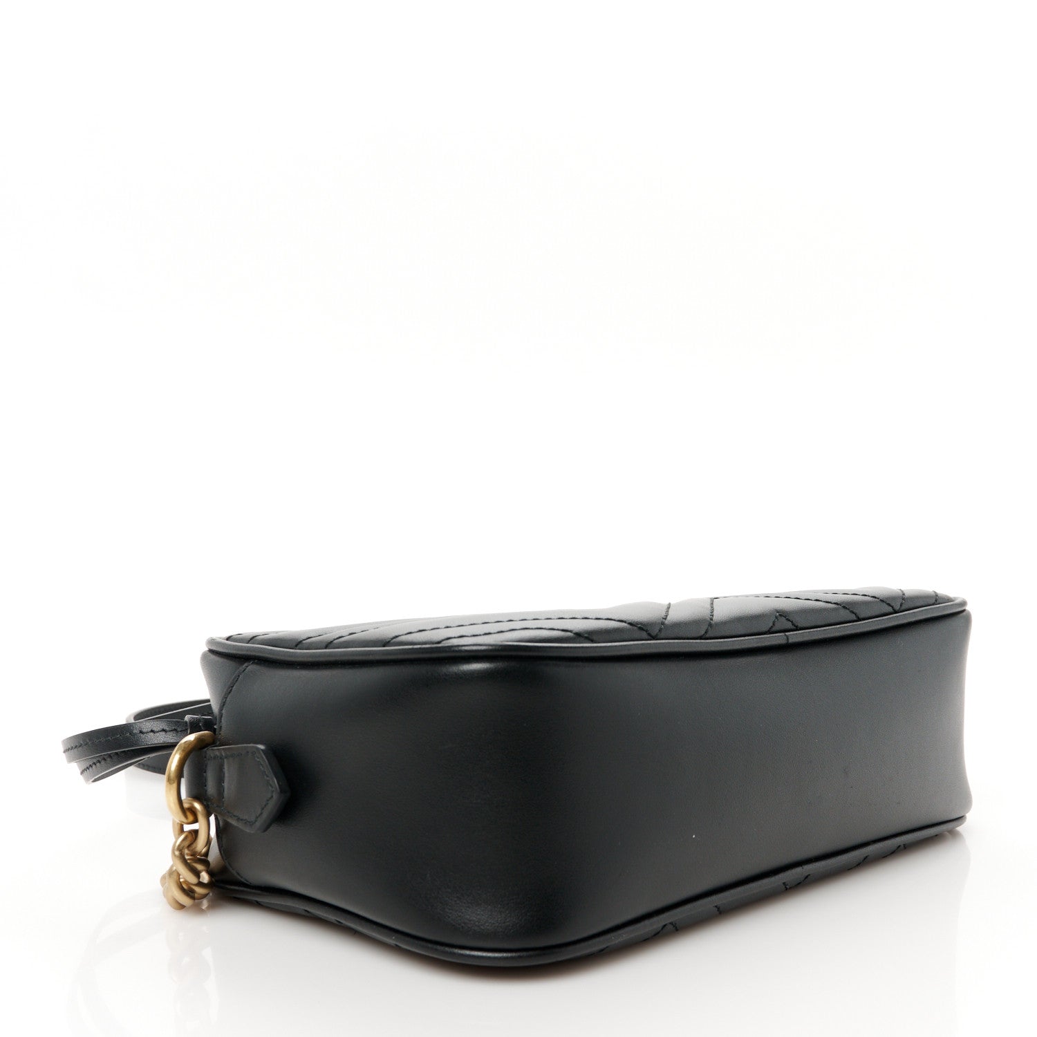 Gucci Calfskin Matelasse Small GG Marmont Chain Shoulder Bag Black 4 of 10
