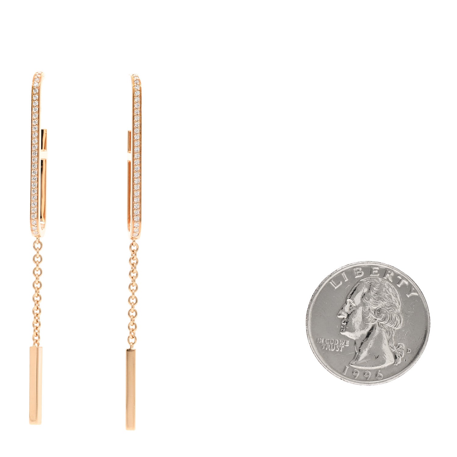 Hermes 18K Rose Gold Diamond Ever Chaine D'Ancre Earrings 2 of 4