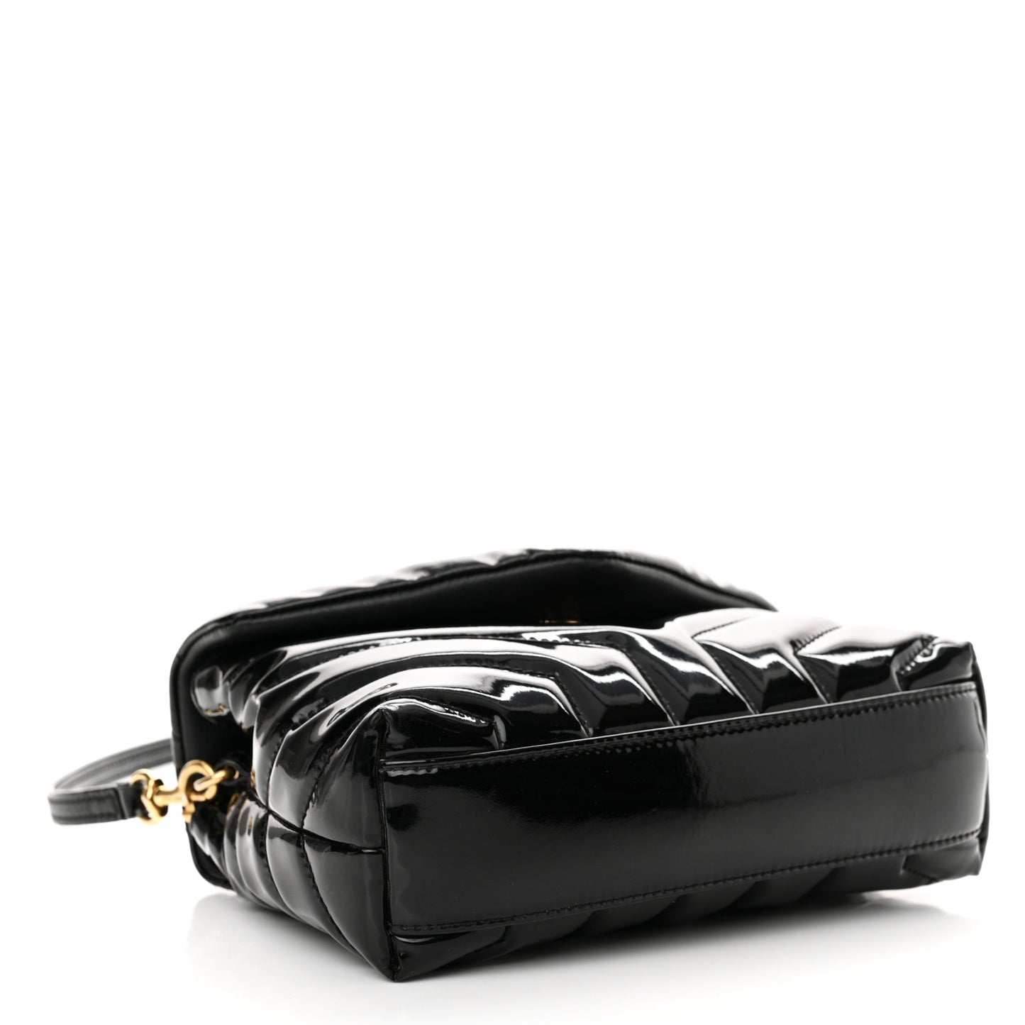 Patent Y Quilted Monogram Toy Loulou Crossbody Bag Black