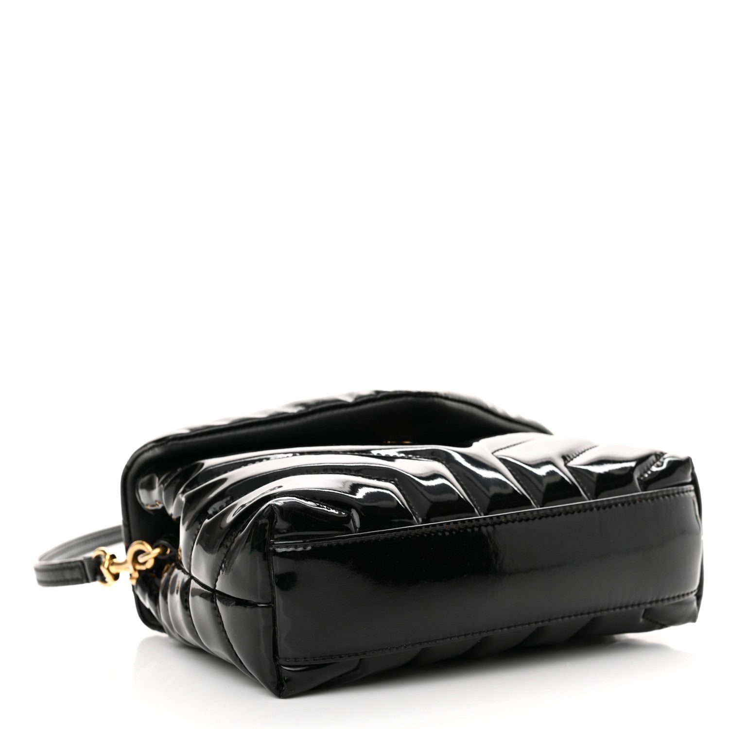 Saint Laurent Patent Y Quilted Monogram Toy Loulou Crossbody Bag Black 4 of 18