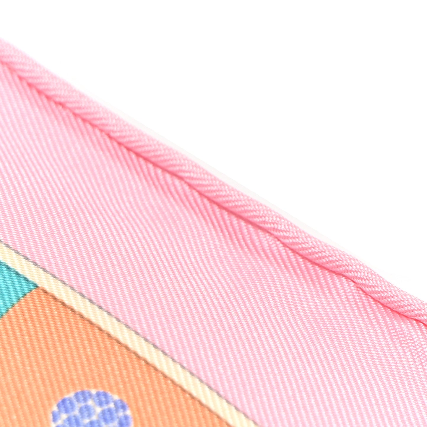 Silk Twill Duo Cosmique Scarf 90 Rose Pale Bleu Orange