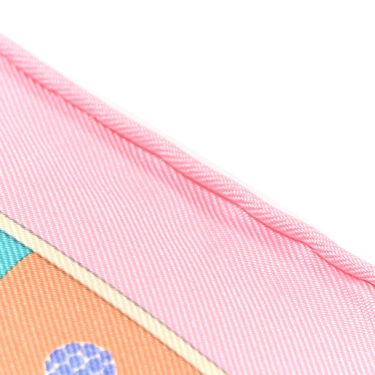 Hermes Silk Twill Duo Cosmique Scarf 90 Rose Pale Bleu Orange 6 of 8