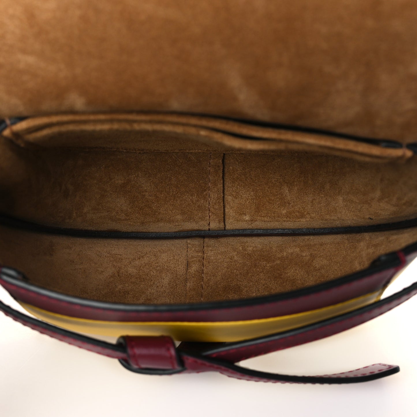 Calfskin Mini Gate Crossbody Bag Wine Yellow