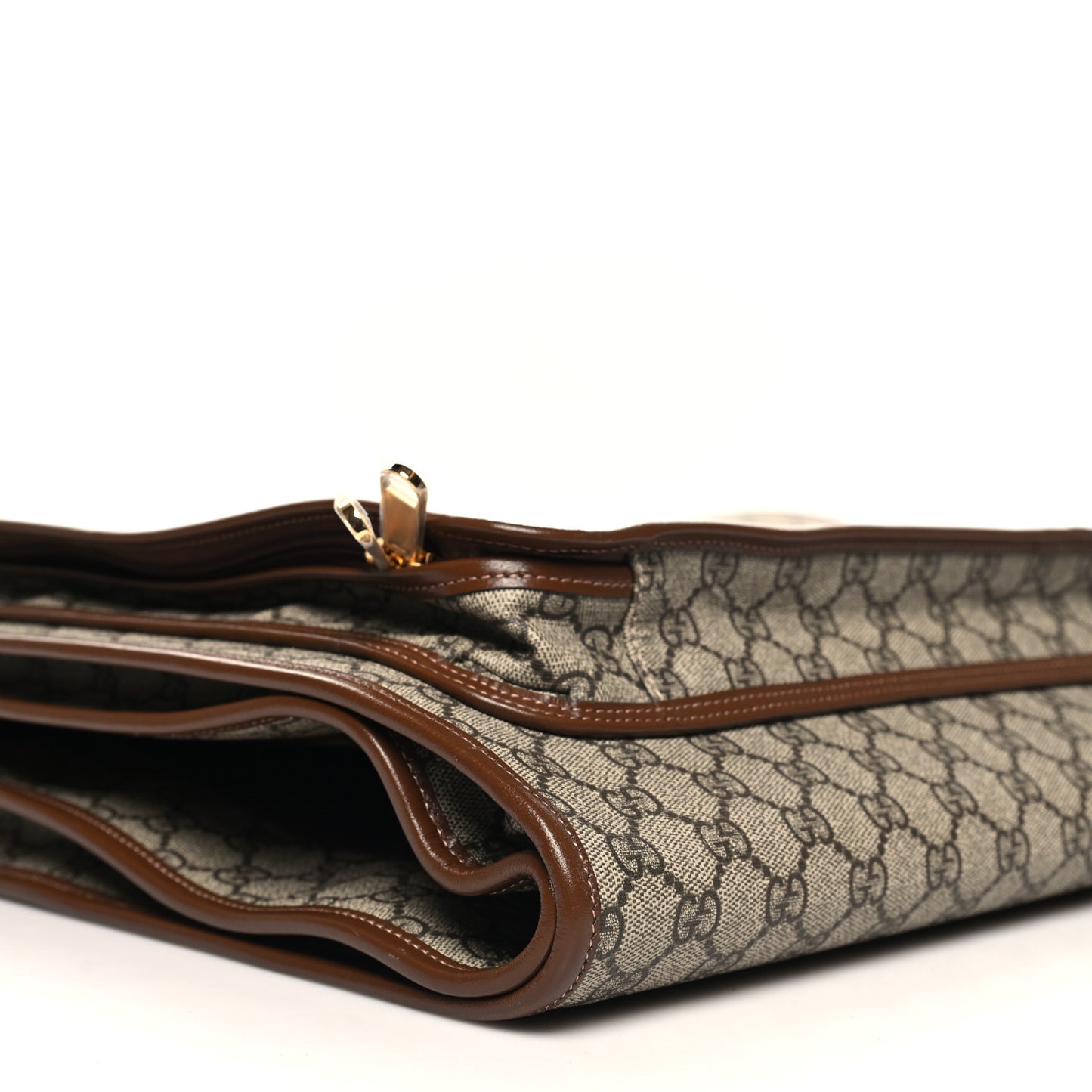 GG Supreme Monogram Azalea Calfskin Retro Interlocking G Hanger Garment Bag Beige Ebony Brown Sugar