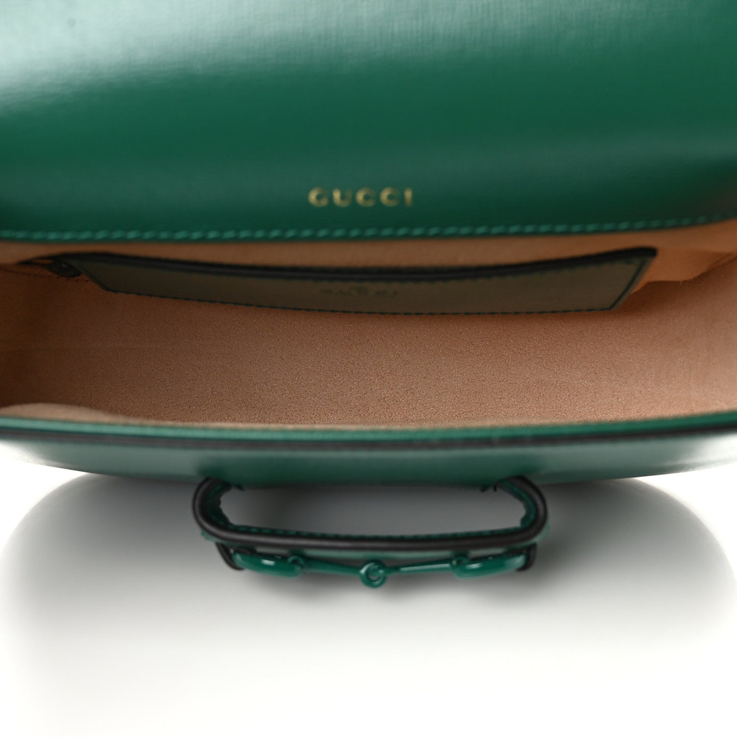 Azalea Calfskin Web Monochrome Horsebit 1955 Shoulder Bag Emerald