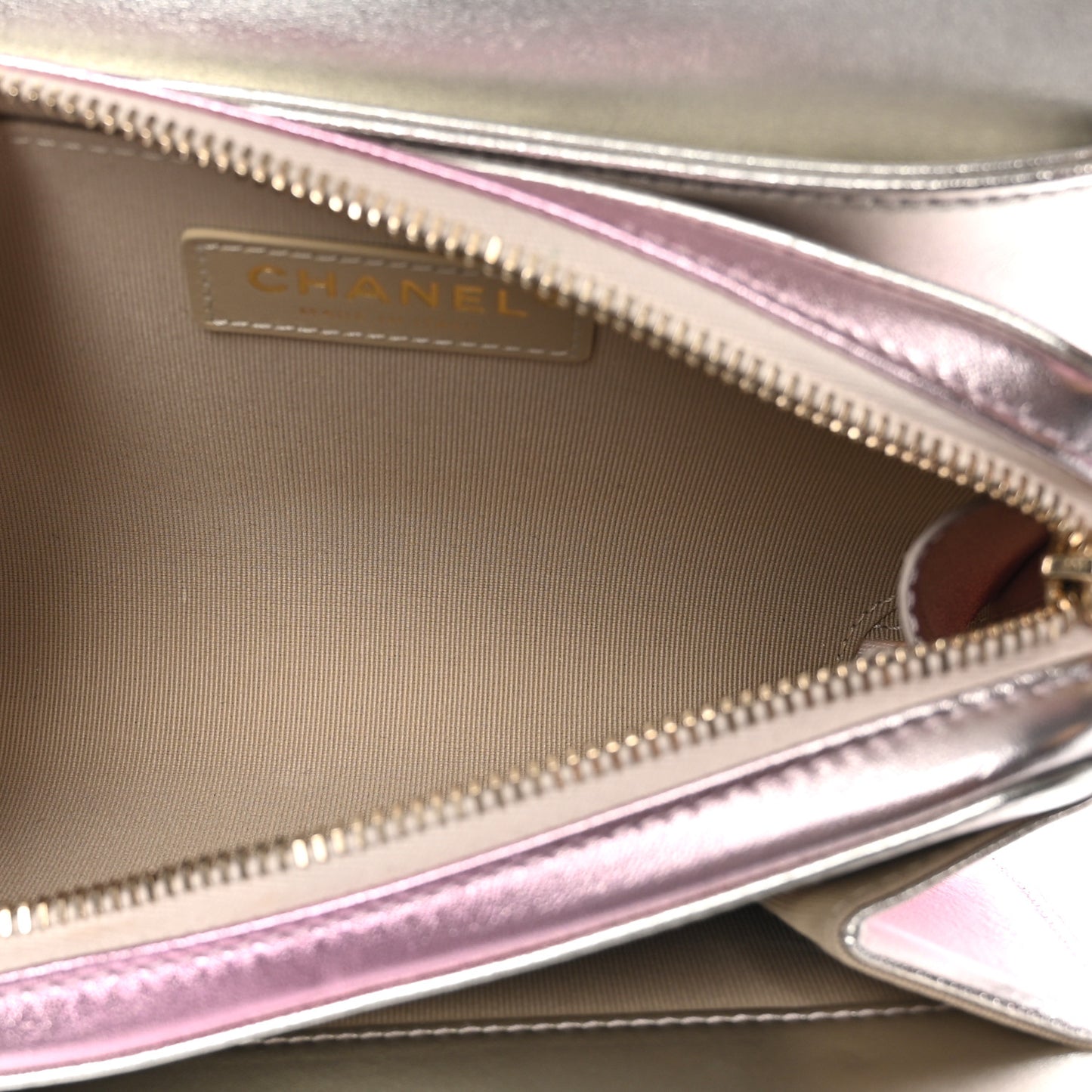 Metallic Lambskin Like A Wallet Flap Golden Pink