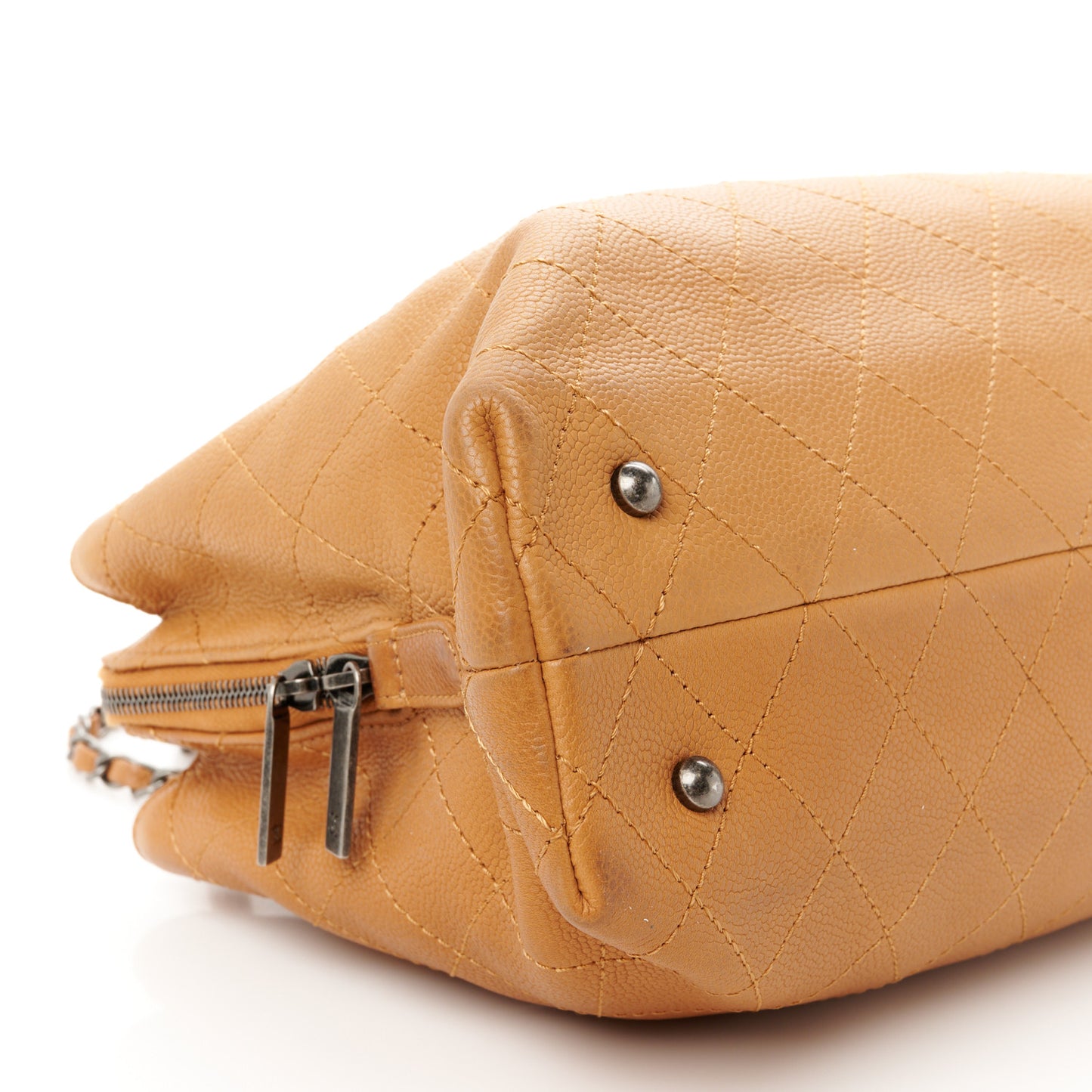 Grained Vegetal Calfskin Small Urban Shopping Tote Camel