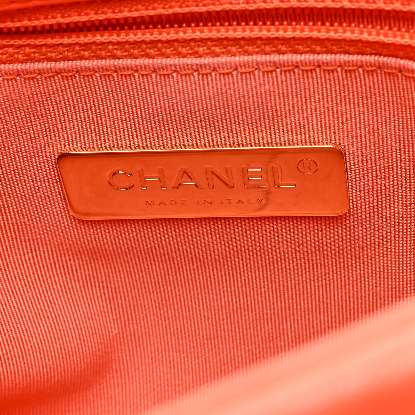 Goatskin Quilted Medium Chanel 19 Flap Orange