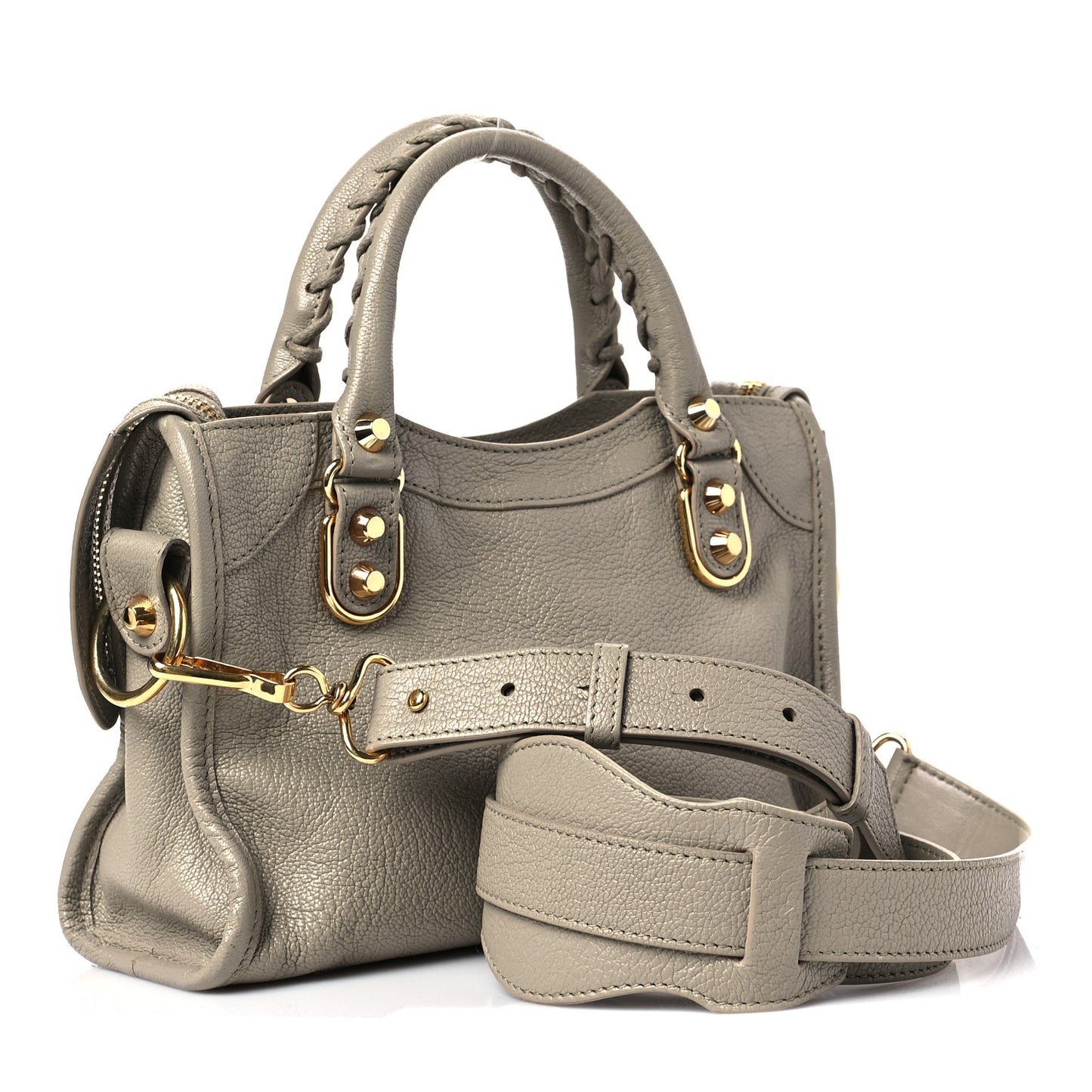 Chevre Gold Metallic Edge Hardware Mini City Beige Dune Argille