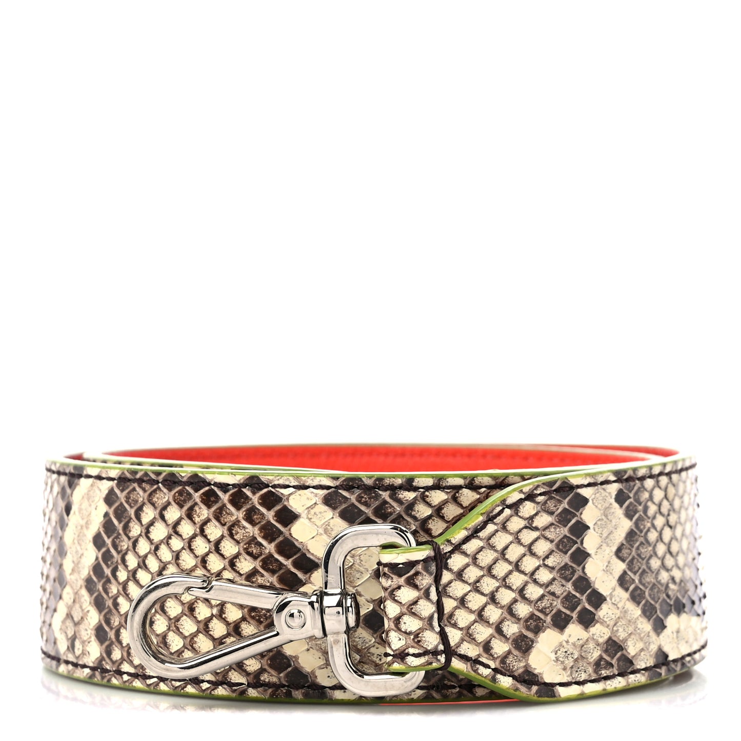 Shiny Python Vitello Dolce Strap You White Papavero
